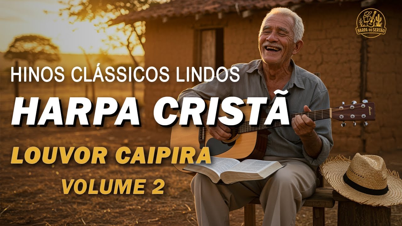 Hinos Da Harpa Cristã – Louvor Sertanejo Raiz Com Letra – Hinos Antigos Legendados