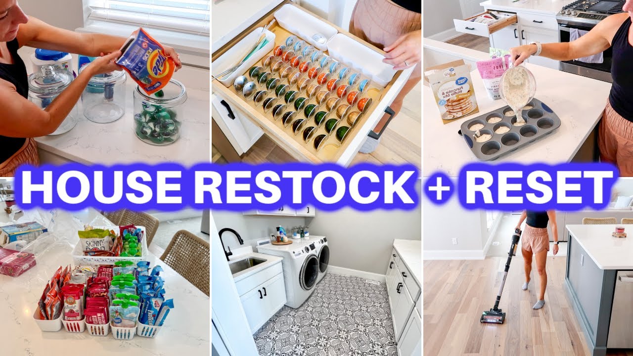 NEW CLEAN WITH ME +ORGANIZE + HOUSE RESTOCK RESET | CLEANING MOTIVATION decluttering JAMIE'S JOURNEY