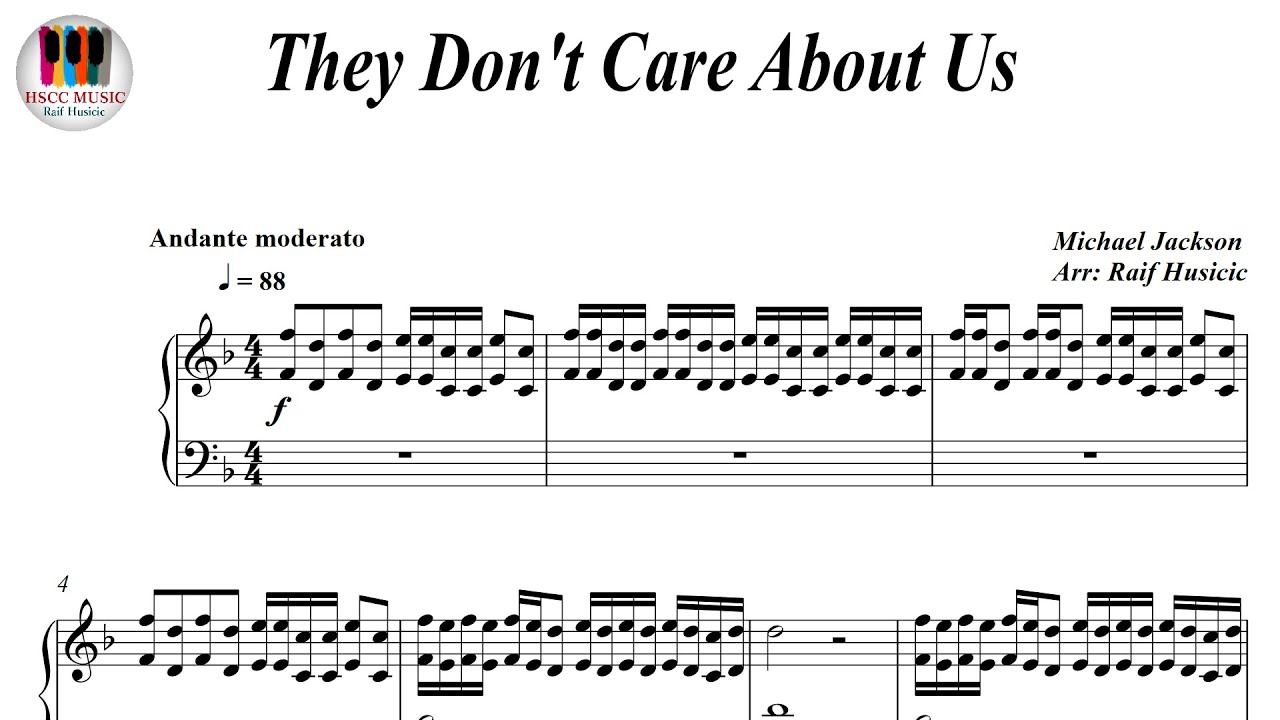 They Don't Care About Us - Michael Jackson, Piano Sheet Music, Piano Tutorial