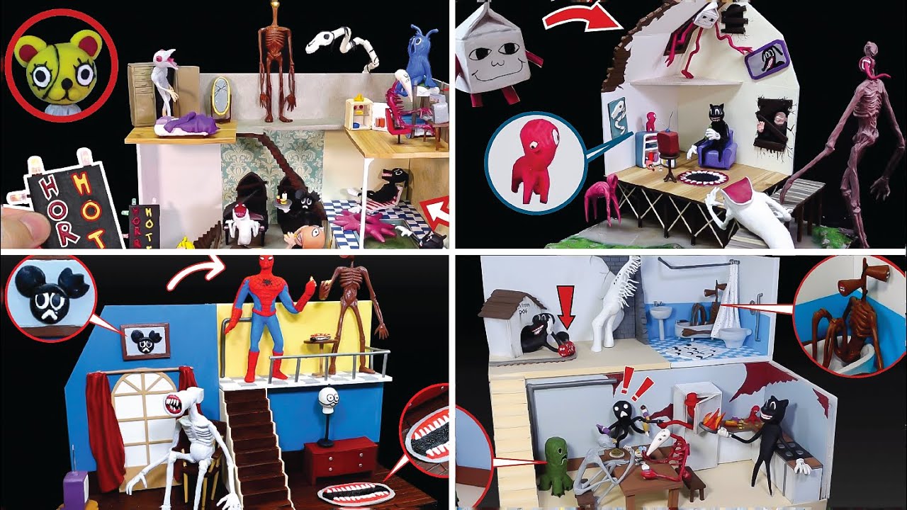 Making All Trevor Henderson Creatures - Horror House Dioramas with Polymer Clay