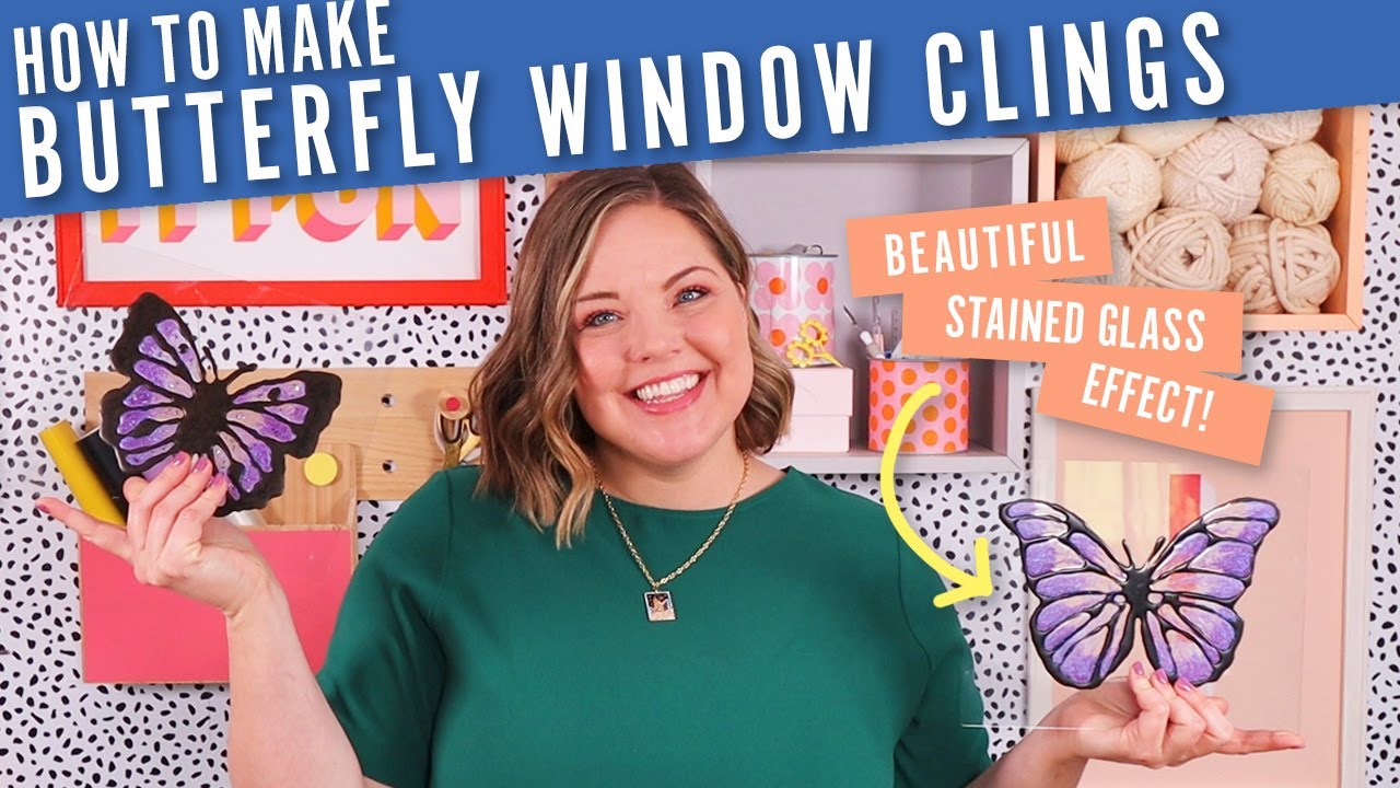 How to Make Stained Glass Inspired Butterfly Window Clings