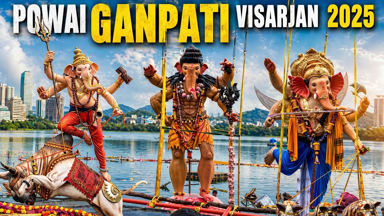 MORNING GANPATI VISARJAN POWAI 2025 POWAI GANPATI VISARJAN 2025 SAKINAKA CHA MAHARAJA VISARJAN 2025