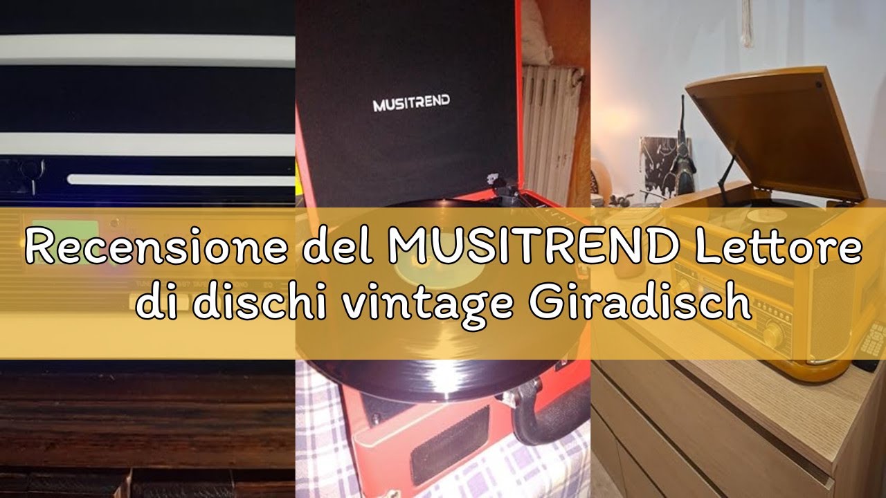 Recensione del MUSITREND Lettore di dischi vintage Giradischi Bluetooth wireless a 3 velocità con al