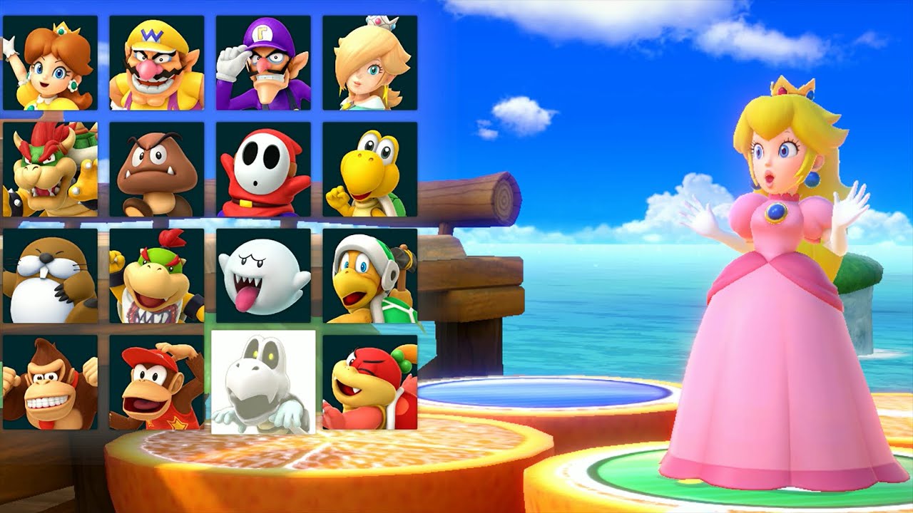 Super Mario Party - Peach vs Mario vs Luigi vs Yoshi - Megafruit Paradise