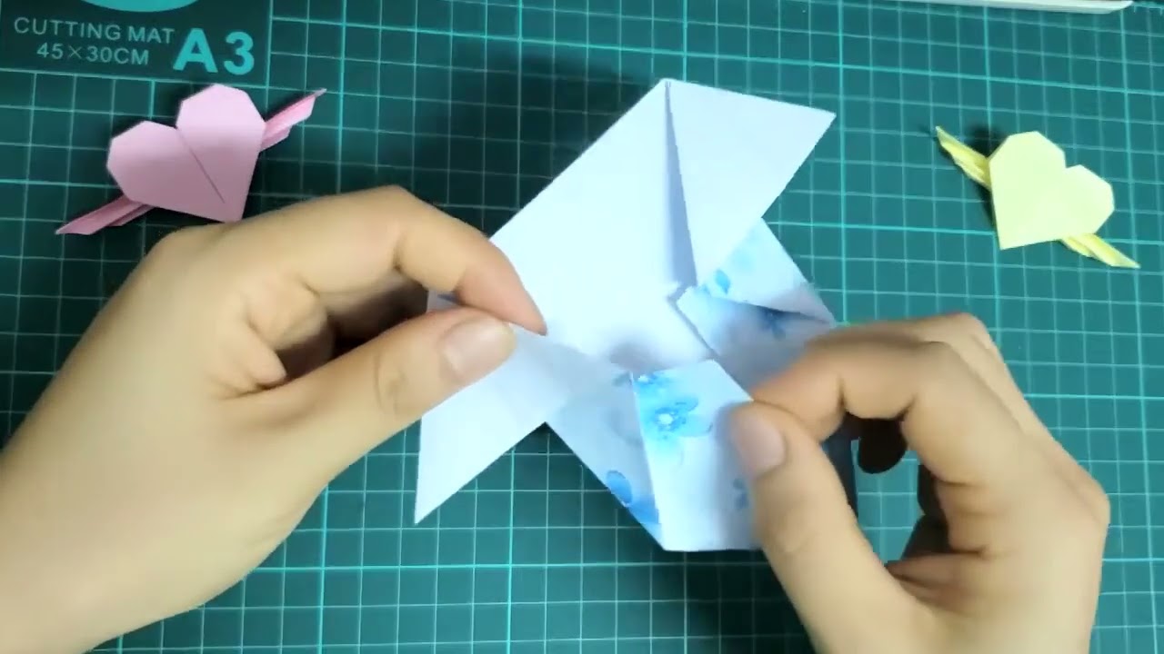 Alice Origami Heart with wings手工折纸DIY 折一个带翅膀的心 简单好学 How to make a paper Heart with wings paper ART