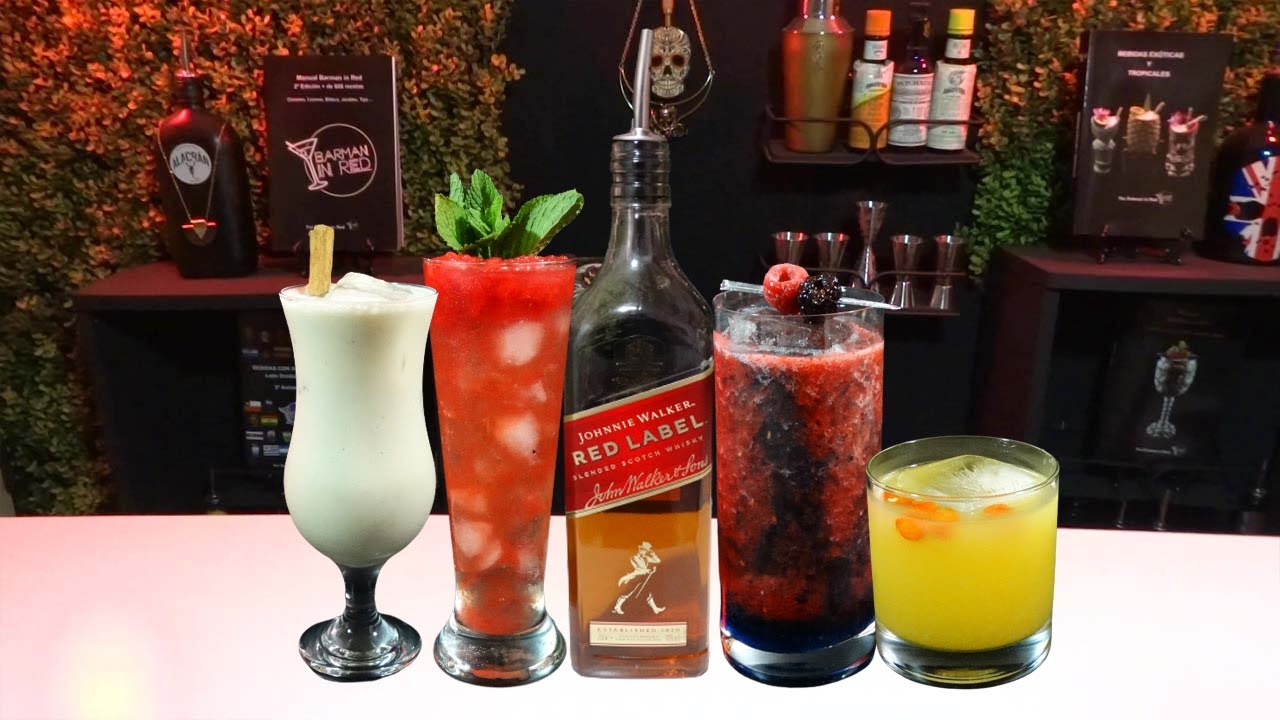 TOP 4 BEBIDAS TROPICALES con WHISKY -  recetas fáciles de hacer y originales