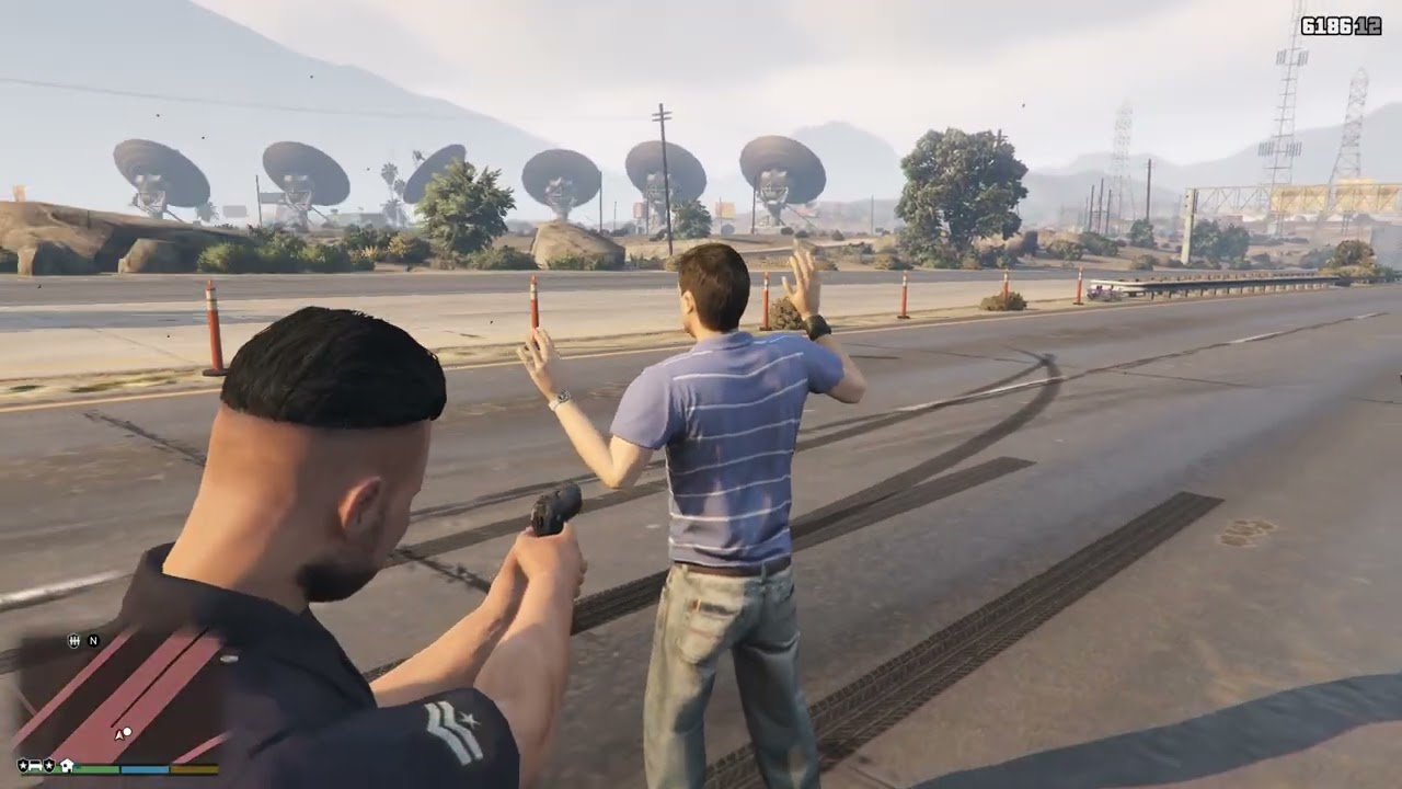 police officer on gta5 most wanted criminal arrest