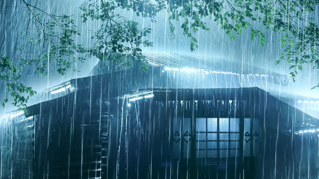 Stop Overthinking, Relax & Fall Asleep with Heavy Rainstorm on Tin Roof Farmhouse & Strong Thunder