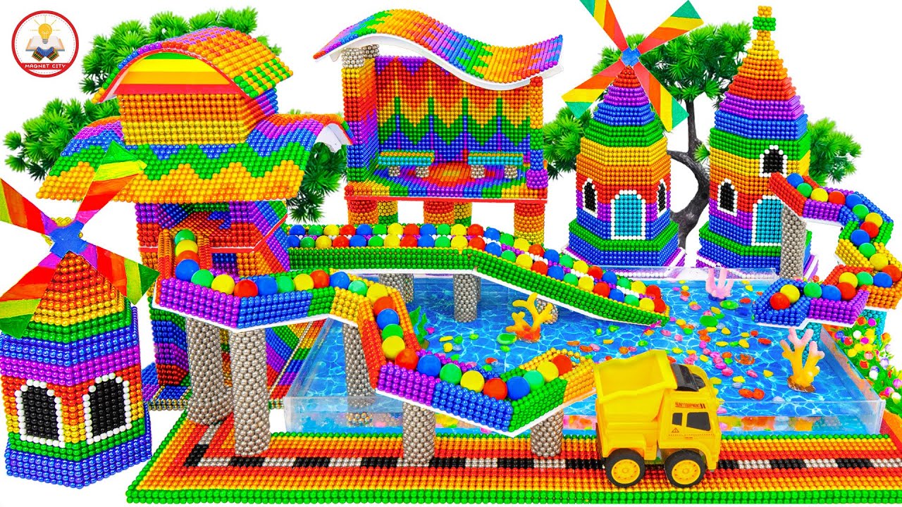 Marble Run ASMR Race ☆ Tobog&aacute;n de agua para canicas de colores con bolas magn&eacute;ticas 2025!