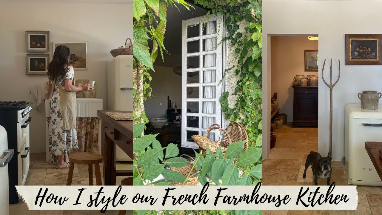 French farmhouse country kitchen without cabinets?
