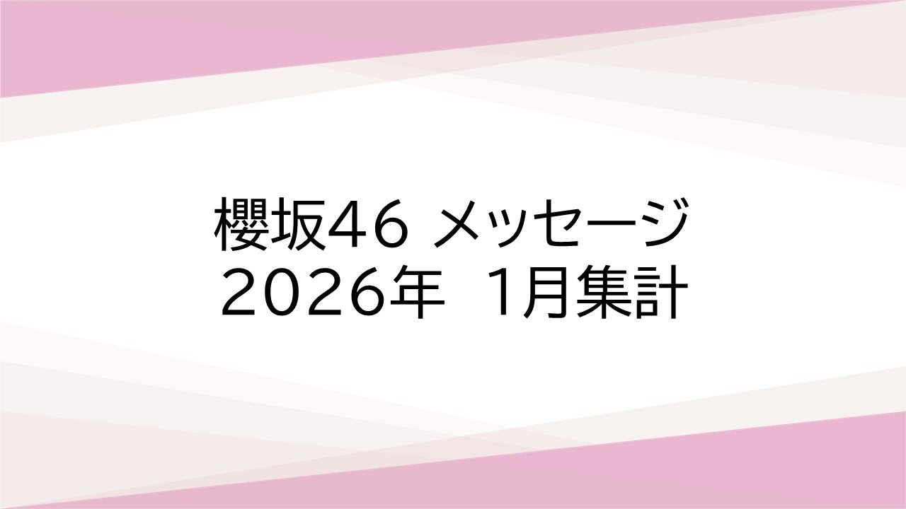 【櫻坂46 メッセージ】2026年1月集計