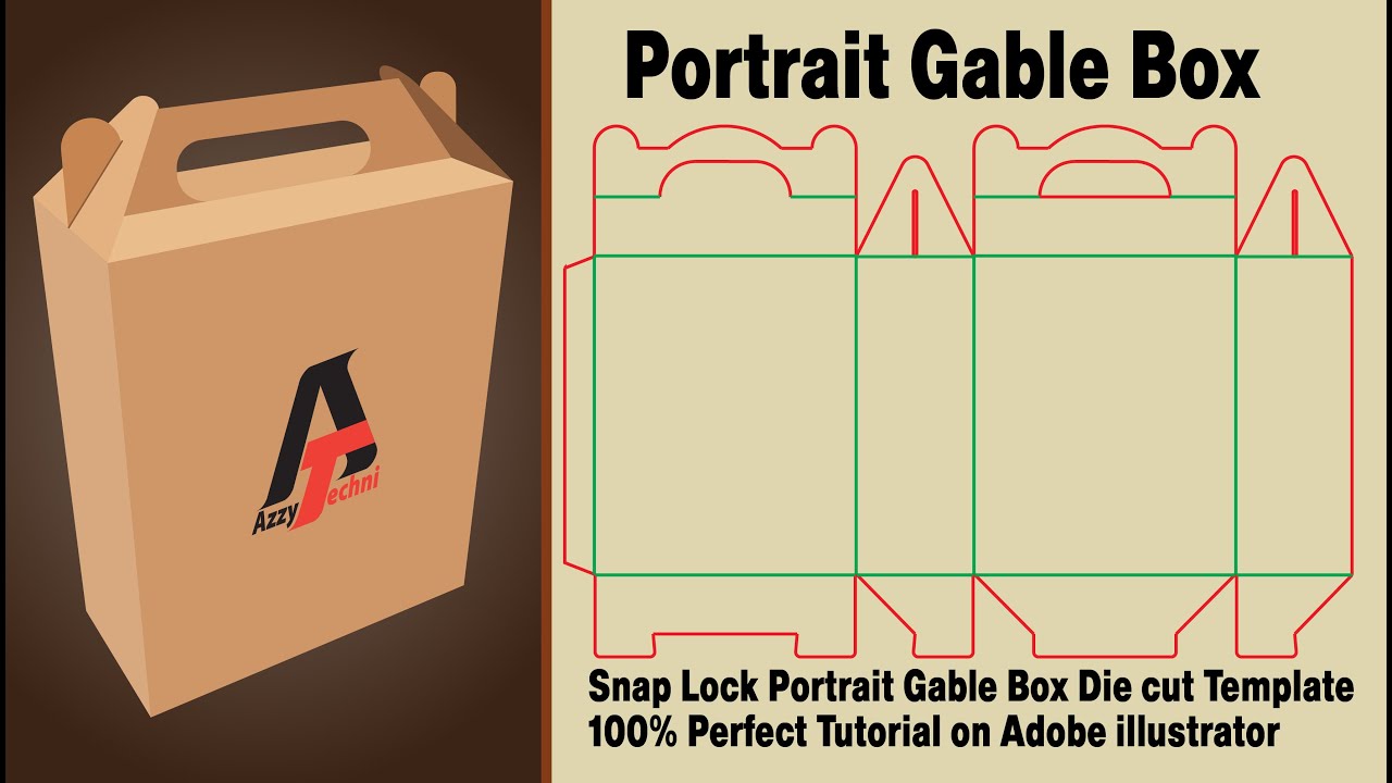 How to Create Portrait Gable Box dieline / Die cut / Template 100% Perfect Tutorial