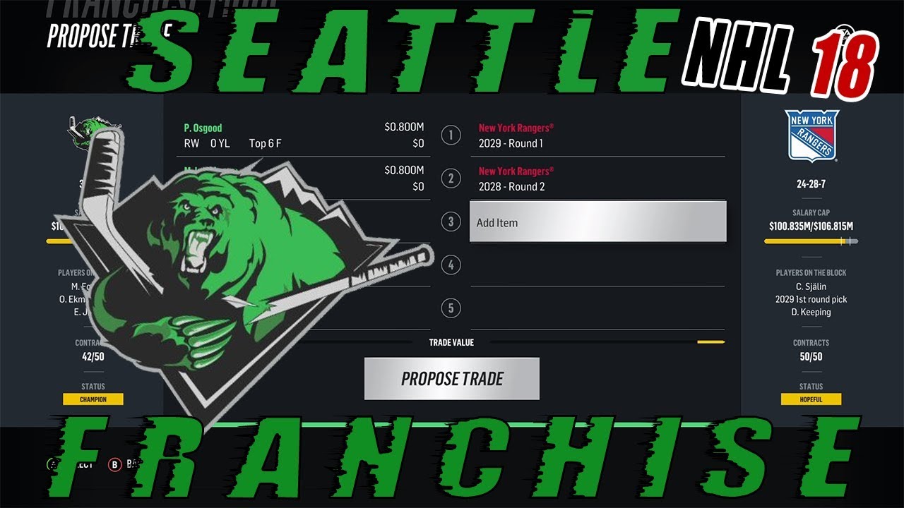 NHL 18: Seattle Franchise Mode #44 