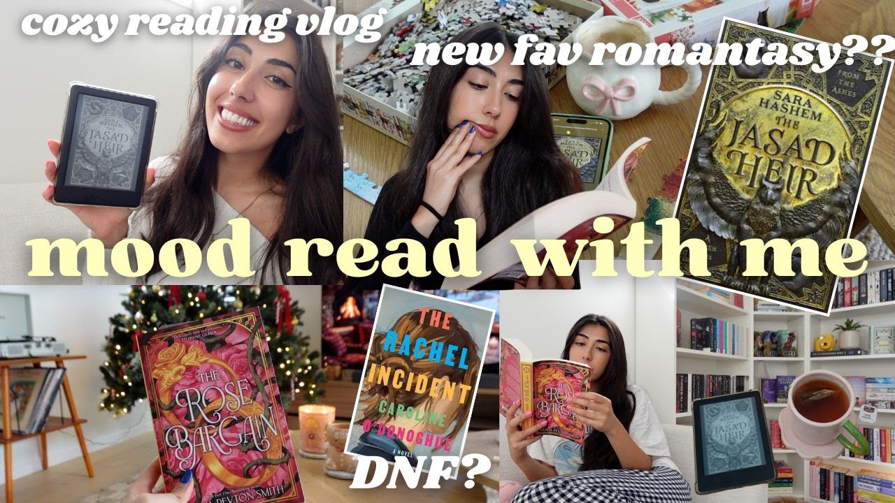 realistic mood reading vlog 📚💛finding a new fav romantasy, dnf + cozy vibes