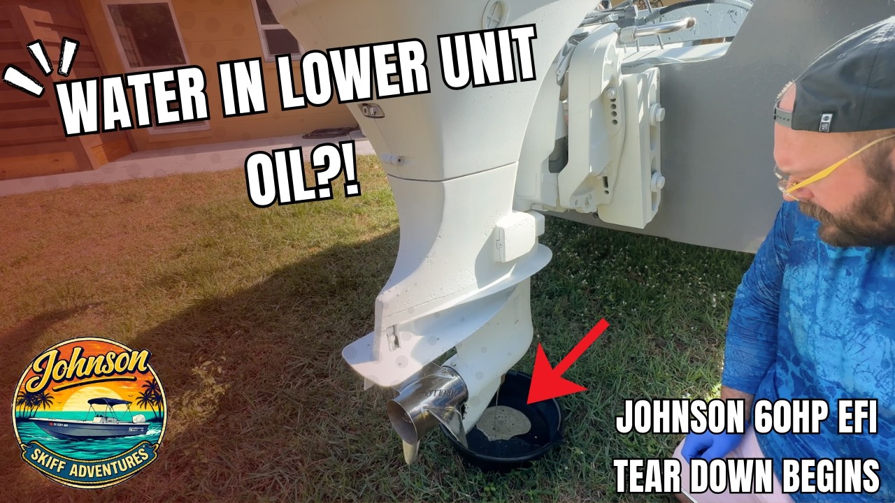 Water in My Lower Unit Oil! : Johnson Skiff Adventures Ep.1 (Johnson 60hp Tear Down))
