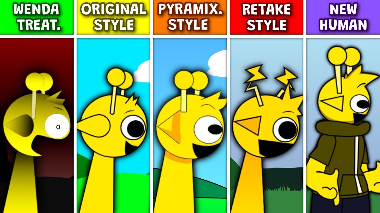 Sprunki WENDA Treatment VS Original Style VS Pyramixed Style VS Retake Style VS New Human Style