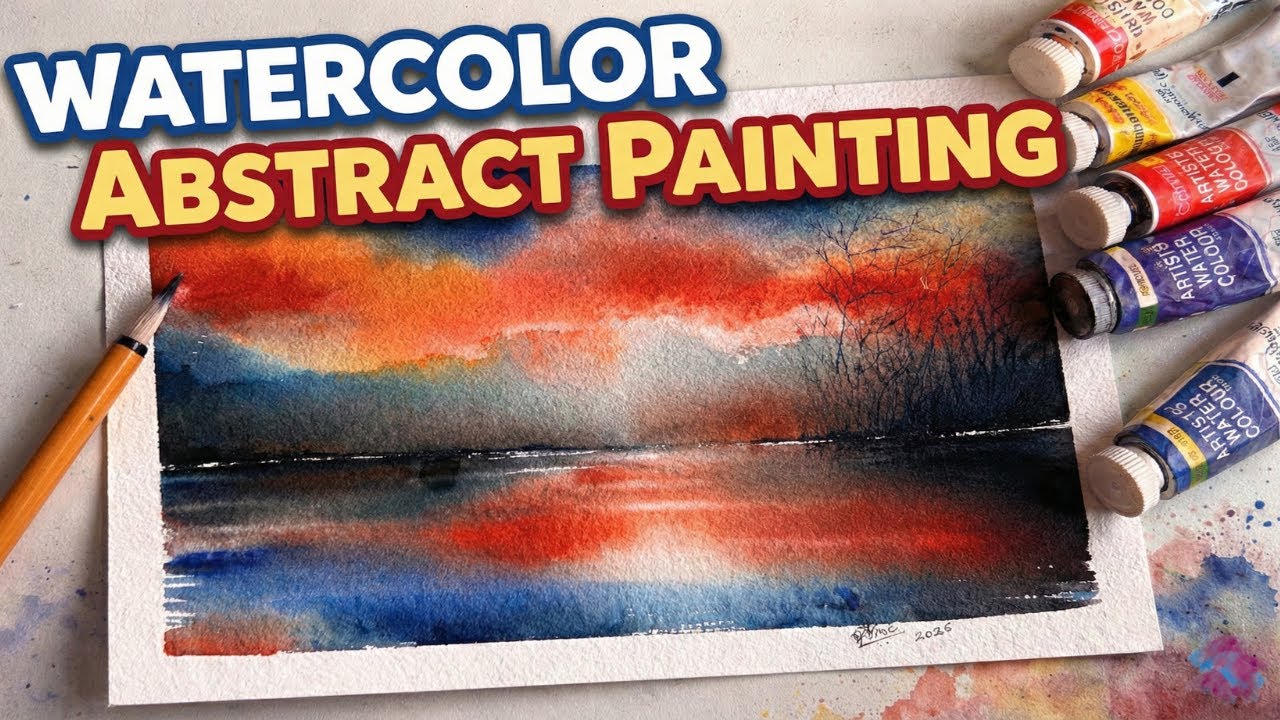 Abstract Watercolor Painting With Easy Technique / Easy Step by Step