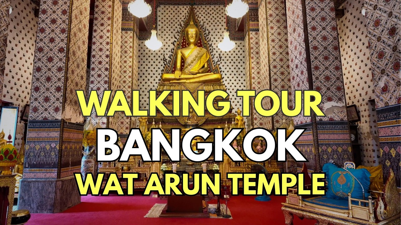 BANGKOK WAT ARUN AND CHAYO PRAYA RIVER WALKING TOUR THAILAND  [4K 60FPS]