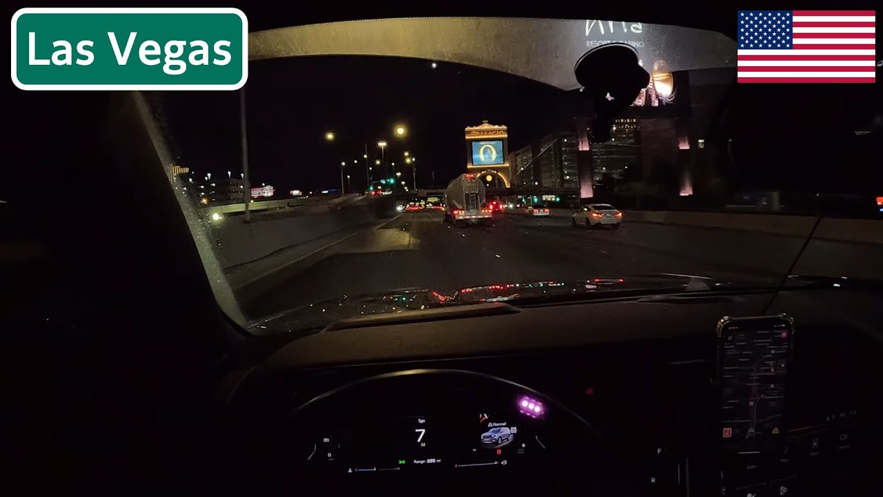 Las Vegas Freeway POV Night Drive, Nevada USA | 4K ASMR | GMC Yukon Denali
