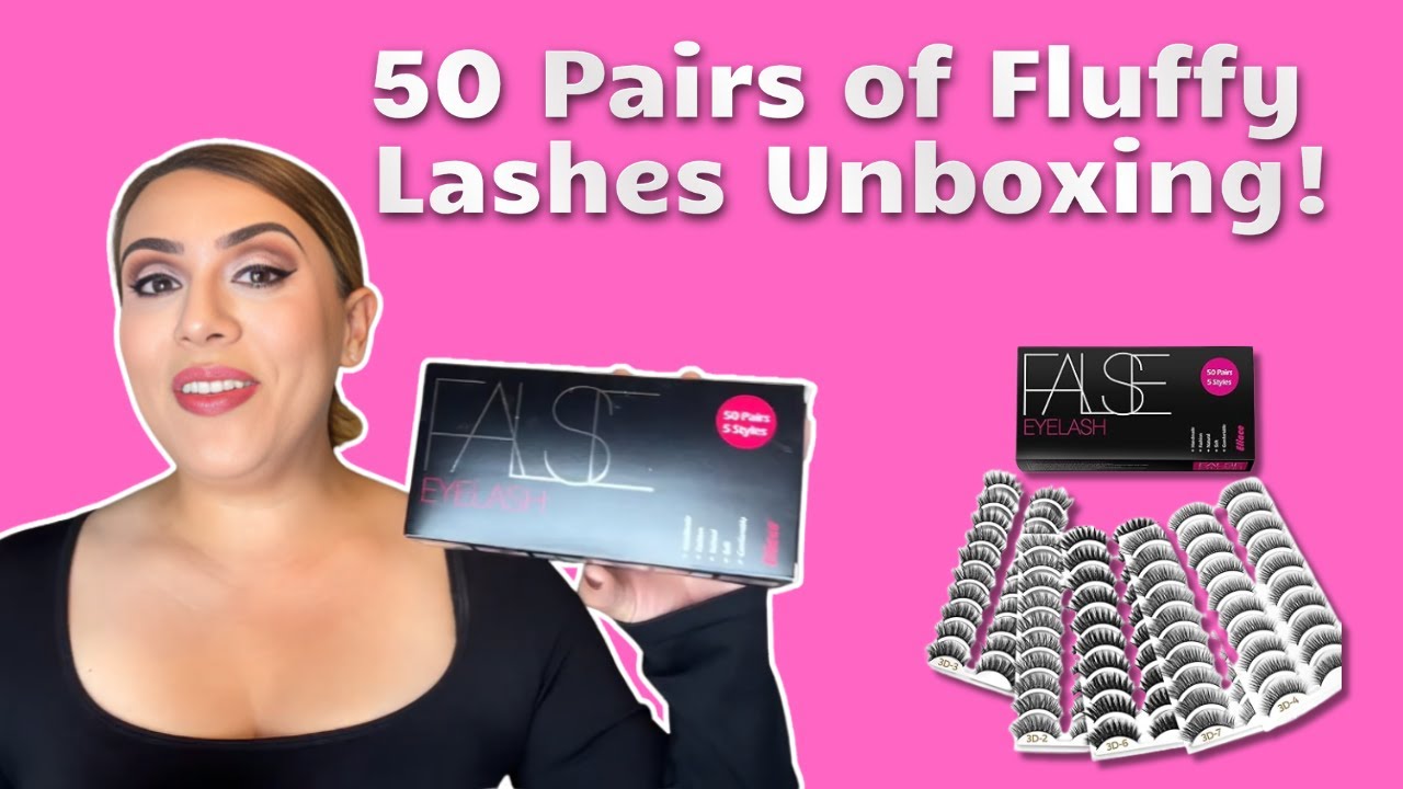 Unboxing 50 Pairs of Fluffy Cat Eye Lashes | Eliace Wispy Mink Lashes Review & Application Tips