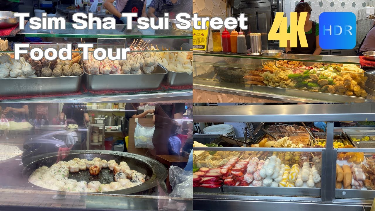 Hong Kong Street Food Tour 2023 | Tsim Sha Tsui | [ 4K Ultra HD HDR ]