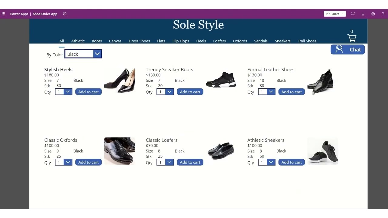 Microsoft Power up Program Final App challenge Shopping Cart