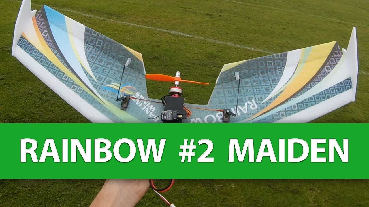 DW Hobby Rainbow V1 Flying Wing MAIDEN Flight + Rain + Crash