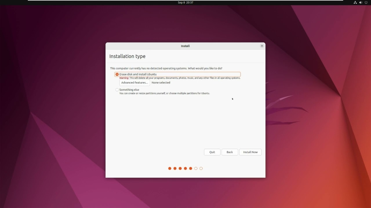 Installing Ubuntu 22.04.3 LTS on vmware virtual machine
