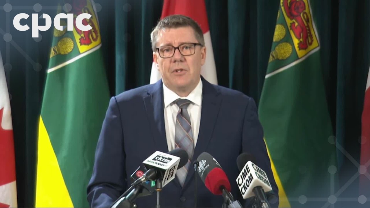 Saskatchewan Premier Scott Moe speaks with reporters as spring sitting ends &ndash; May 14, 2026