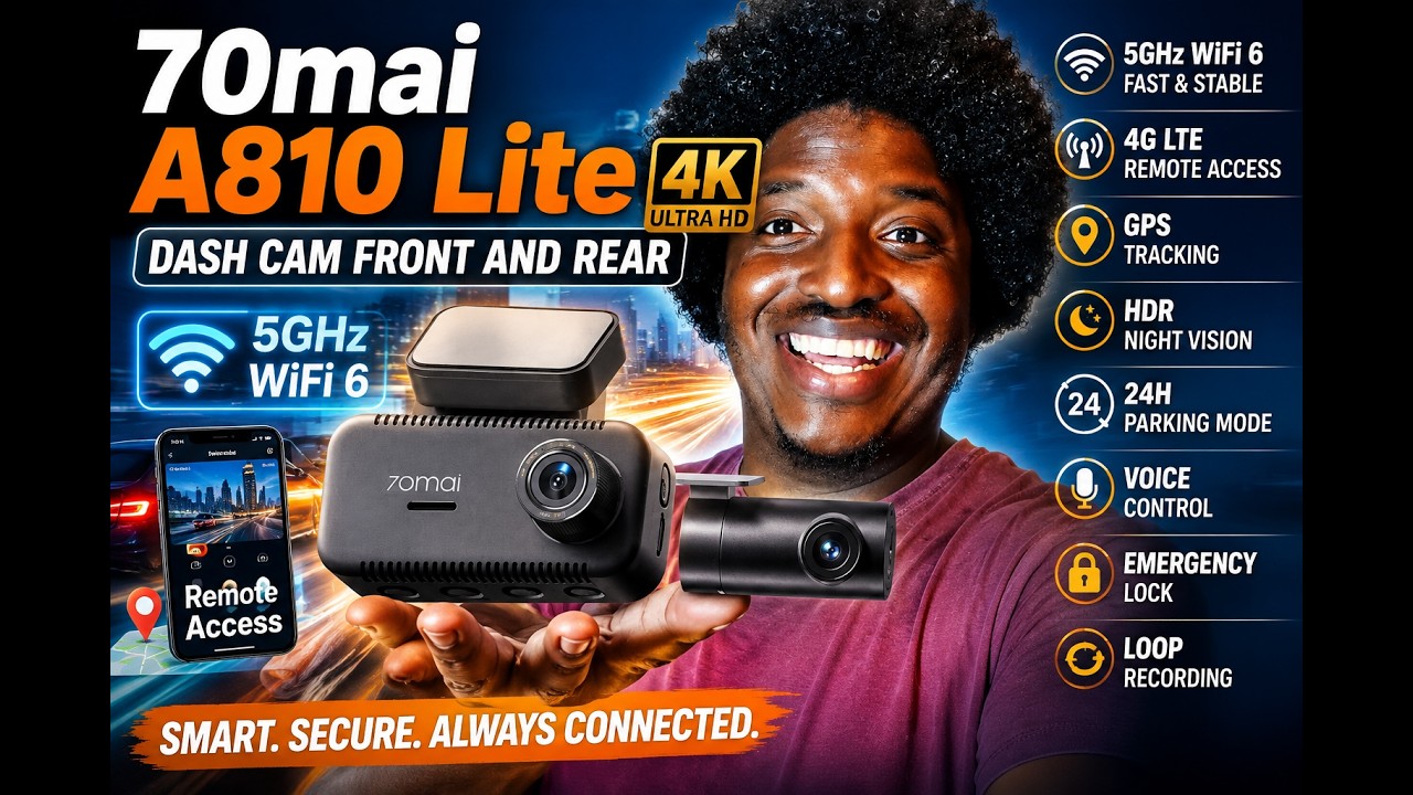 Обзор видеорегистратора 70mai A810 Lite 4K 🚗 Передняя и задняя камеры с 4G LTE, GPS и ночным виде...