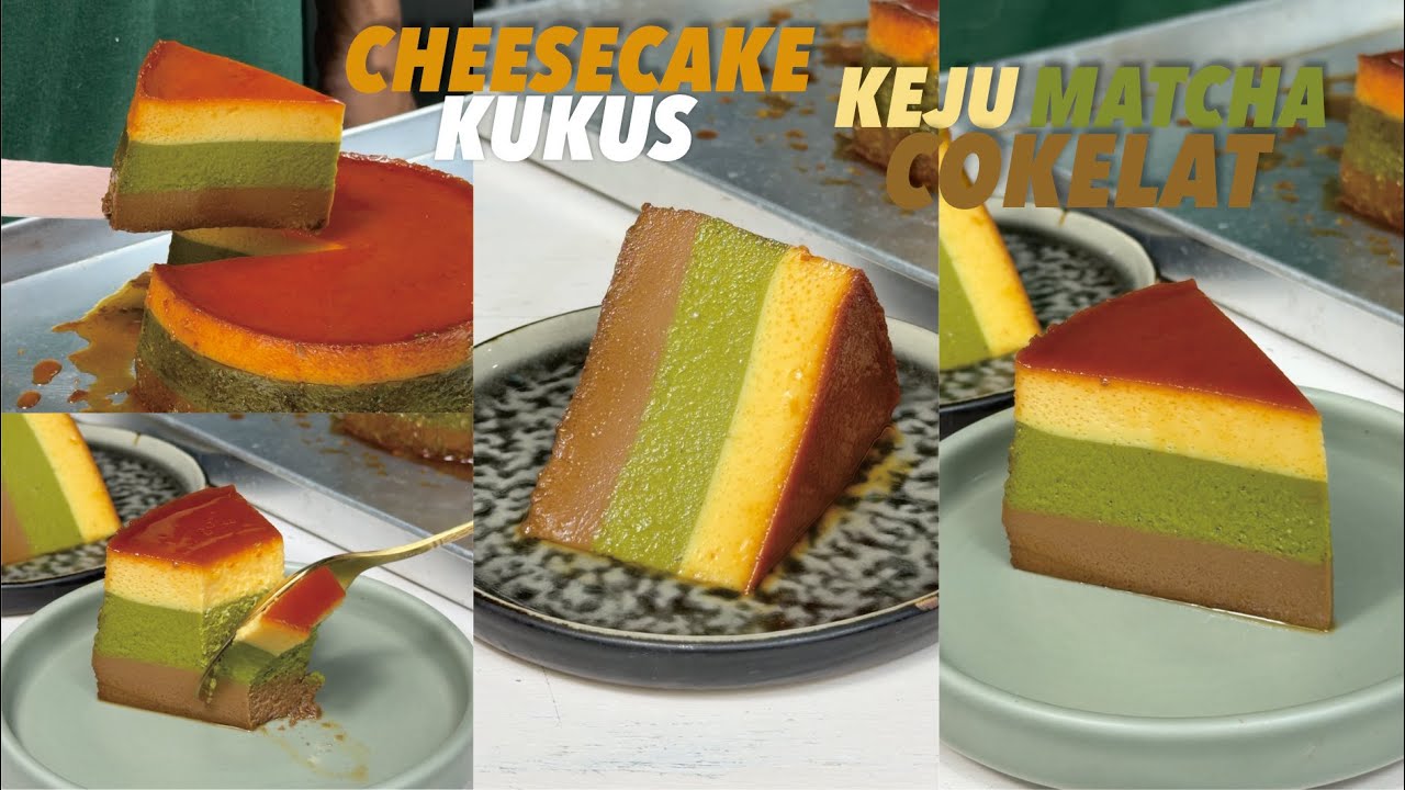 Cheesecake KUKUS Matcha Cokelat - TANPA OVEN TANPA MIXER TANPA BLENDER TANPA CHOPPER