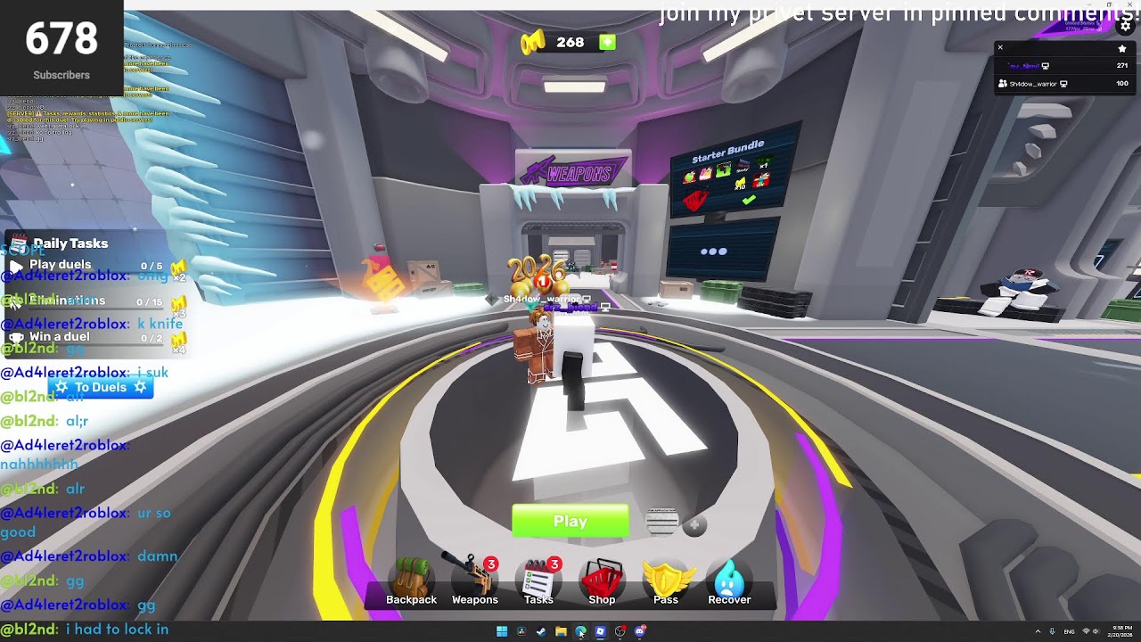 Roblox rivals 1v1ing viewers!