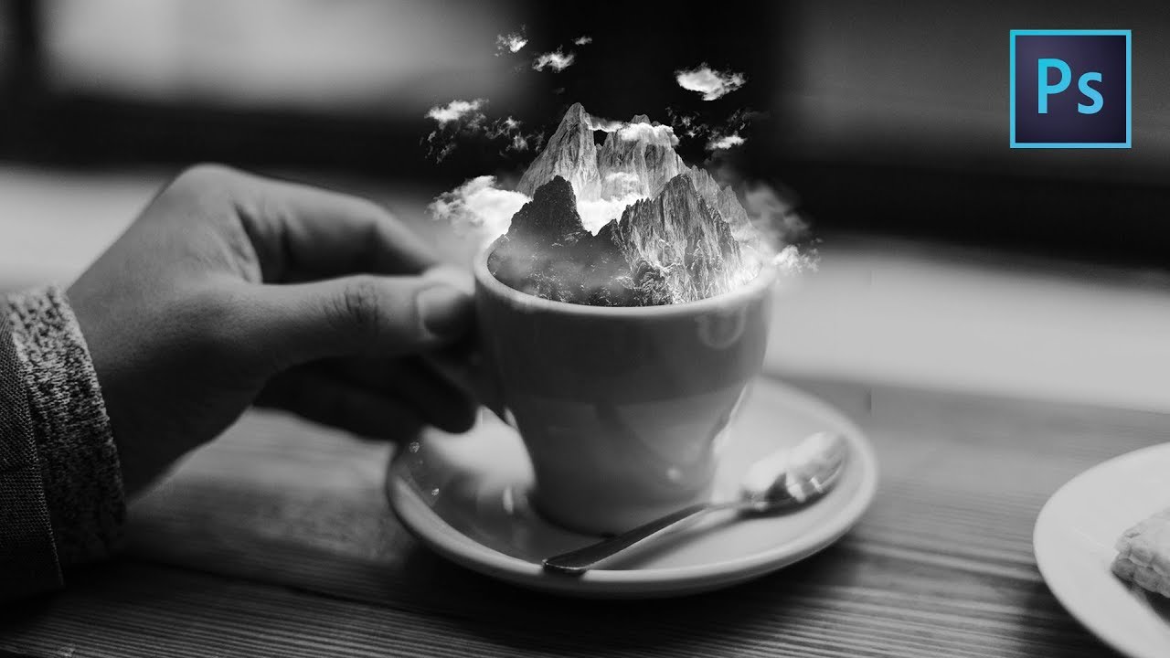 [Photoshop Manipulation] Mountain Iced Coffee - Surreal Art Tutorials