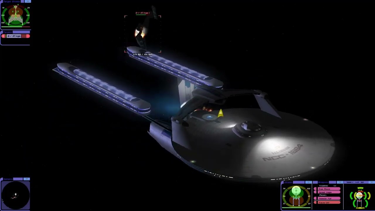 Banting-class Refit vs Klingon D-7 K’Tinga |RM| Star Trek Bridge Commander