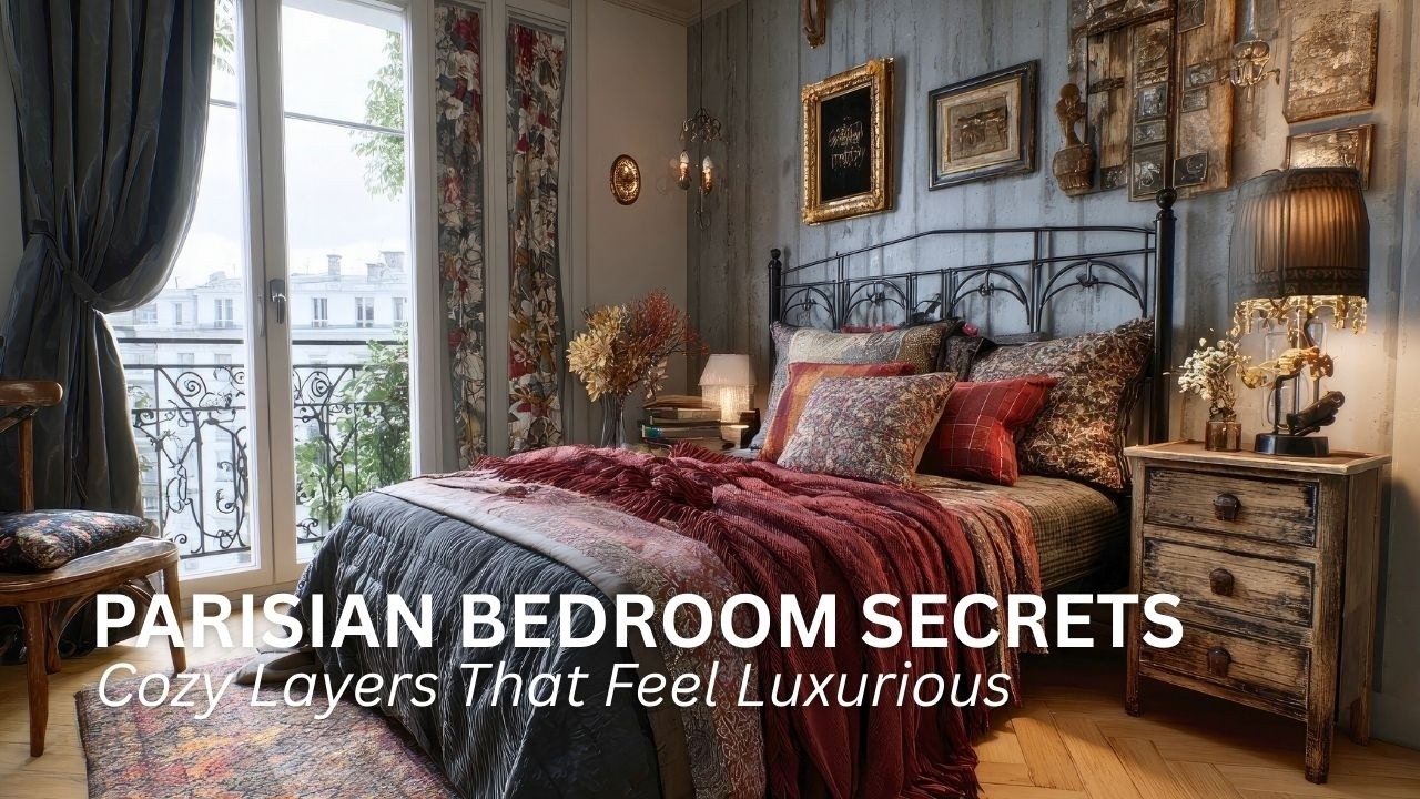 Parisian Elegance in a Small Home | The Art of Layering Tactile Textures in a Small Bedroom