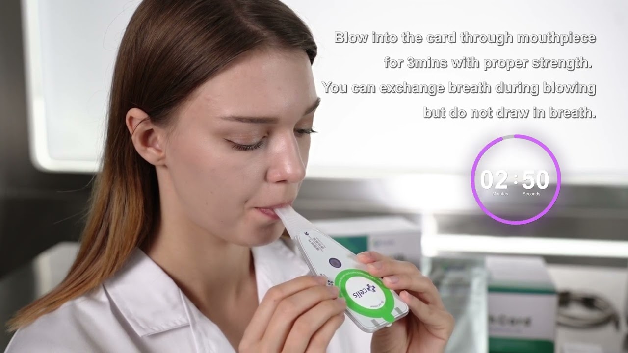 Celis H pylori urea breath test sample testing video