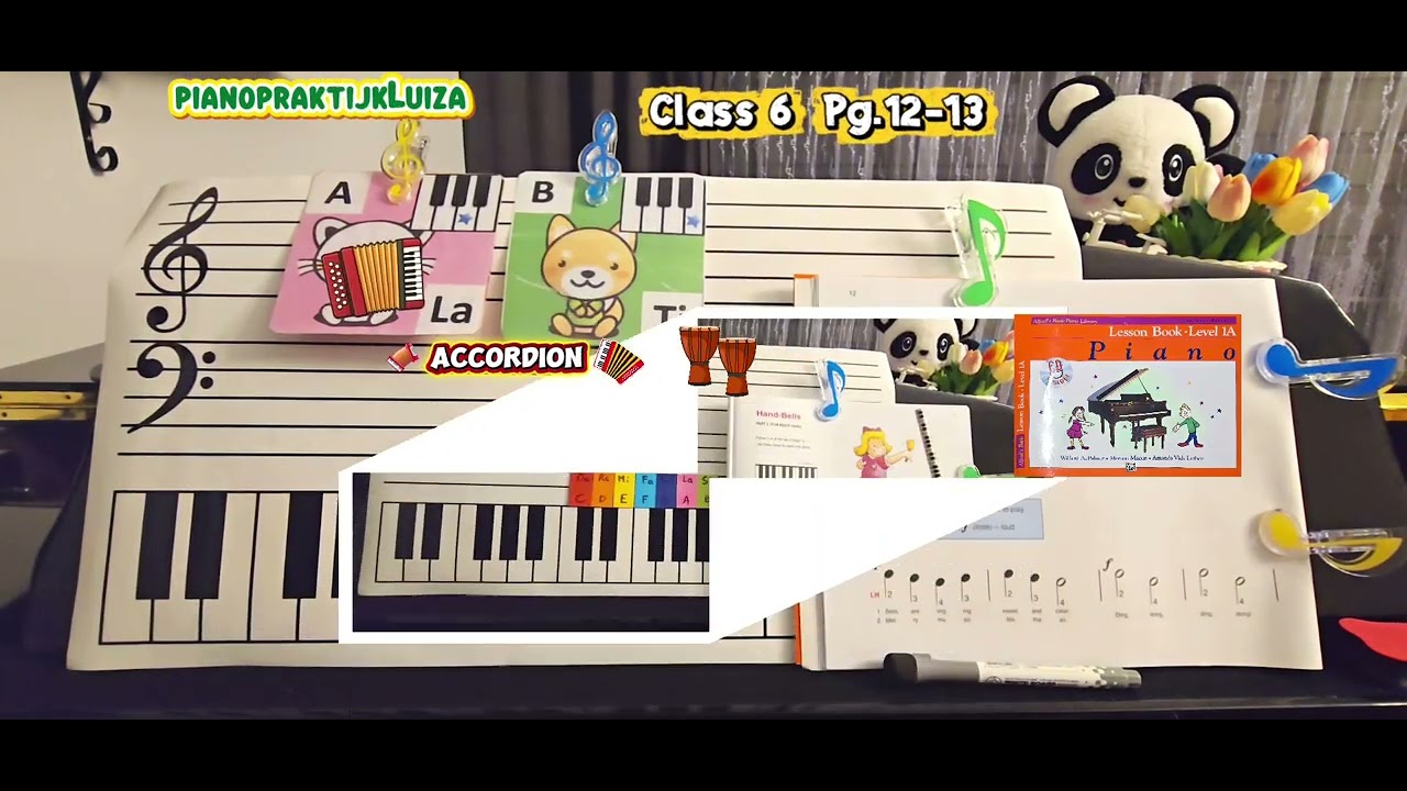 6.📙 Alfred's 🐥🐧🐣MinorBasic piano 1A. Class 6. Pg 12-13. 