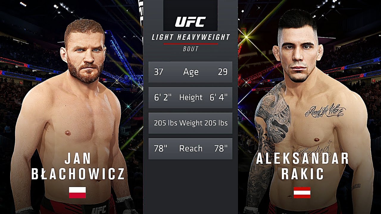 Jan Błachowicz Vs. Aleksandar Rakic : UFC 4 Gameplay (Legendary Difficulty) (AI Vs AI) (PS4)