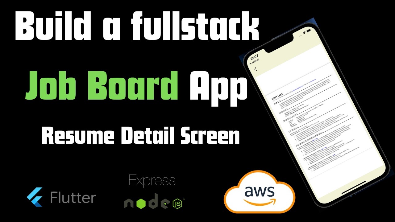 #14Fullstack Mobile App |Flutter|Job Board App|Node js -(Resume Details Screen)