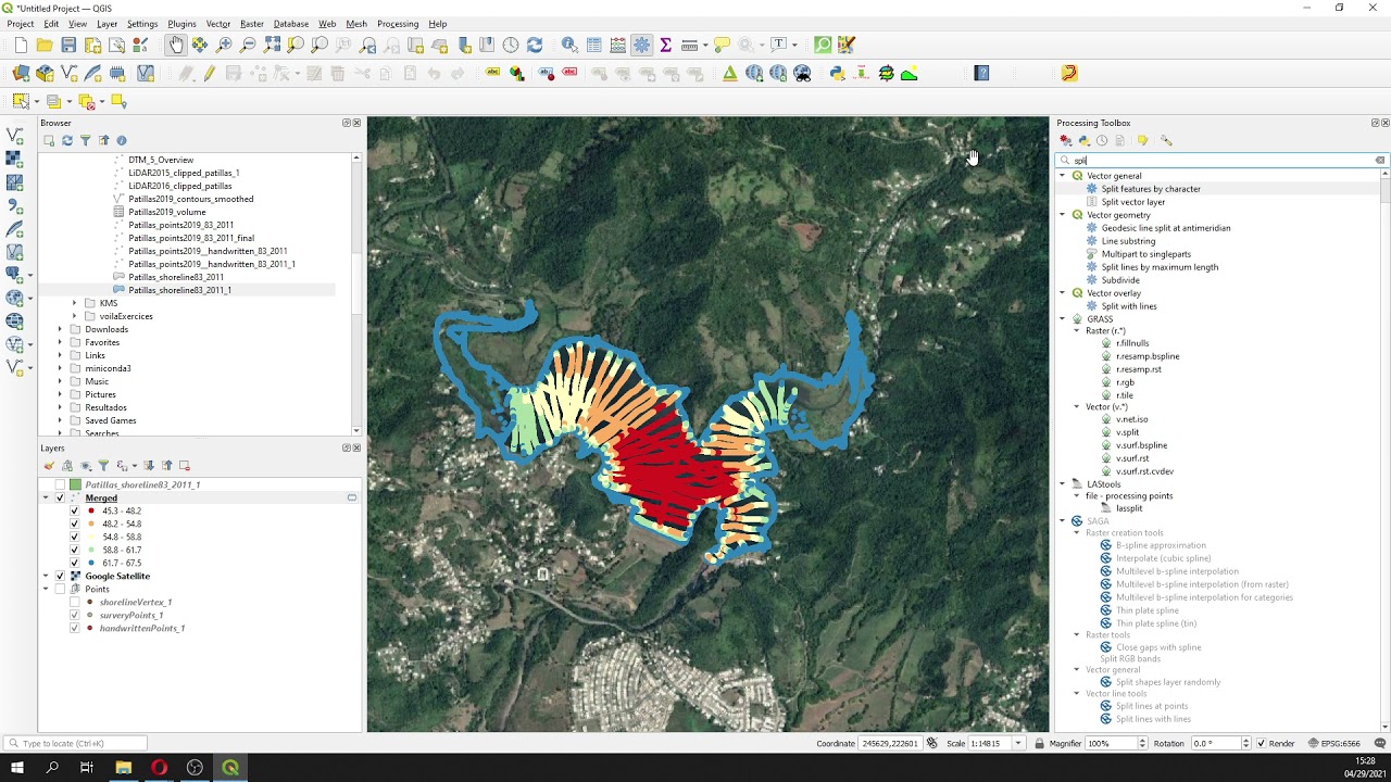 How to make a lake bathymetric map with QGIS - Tutorial