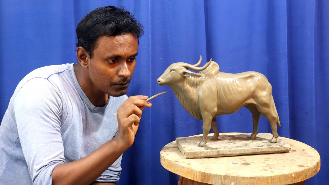 Indian Khillari Bull making with clay | mitti ka bail banana | clay art