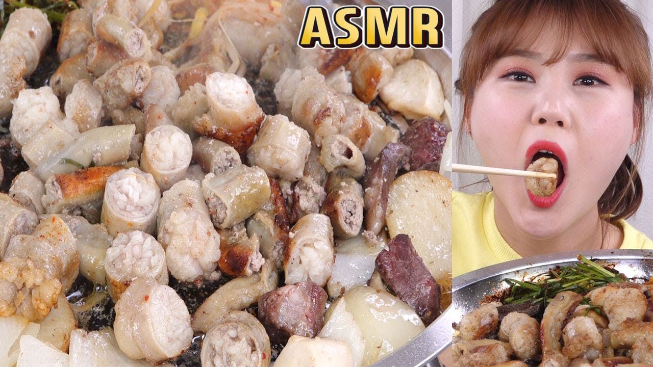 ASMR Mukbang｜고소한  소 곱창과 대창에 소주한잔!! 마지막에 볶음밥까지!! 리얼사운드 먹방!!