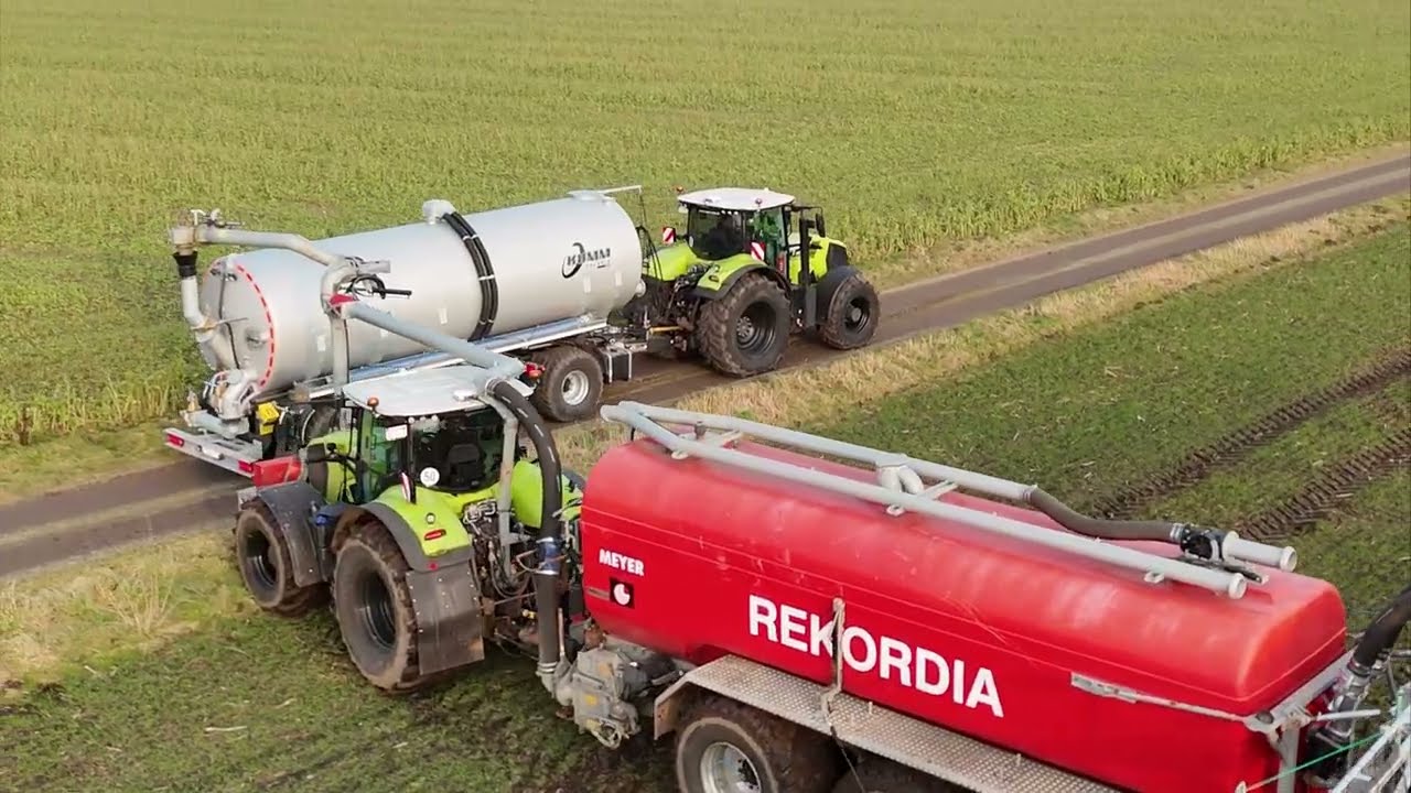 Claas Axion 870 - Meyer Lohne PTW 26000 GFK - Vogelsang SwingMaxSlide 30m - CH Bakumer Agrarservice