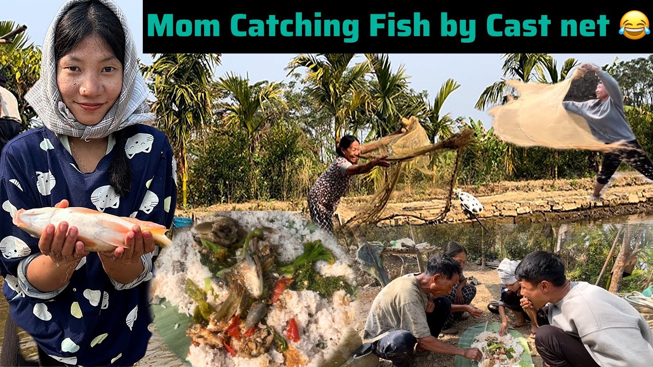 Family Day Out At Our Fishery|| Cooking Local Fish & Eating// Naga Village life || fun time 😅