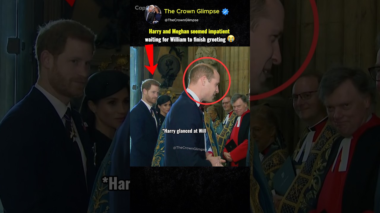 Harry and Meghan seemed impatient waiting for William to finish greeting 😭 #meghanmarkle