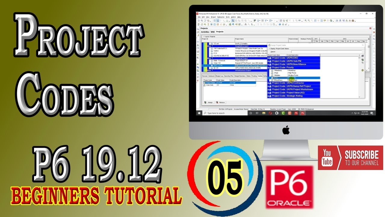 How to Create and Assign Project Codes| Primavera P6 |19.12 | Beginners Tutorial