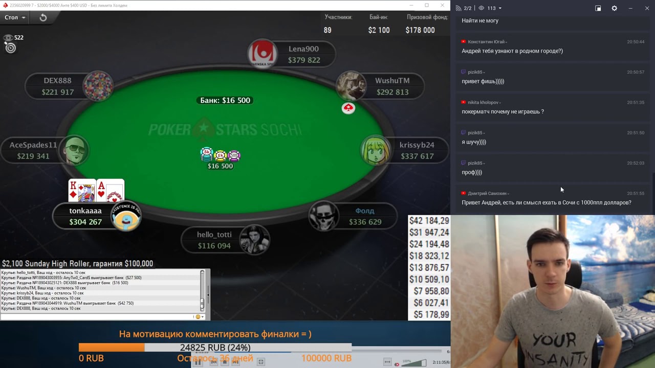 Sunday High Roller 2100$  Tonkaaaa Lena900 hello totti