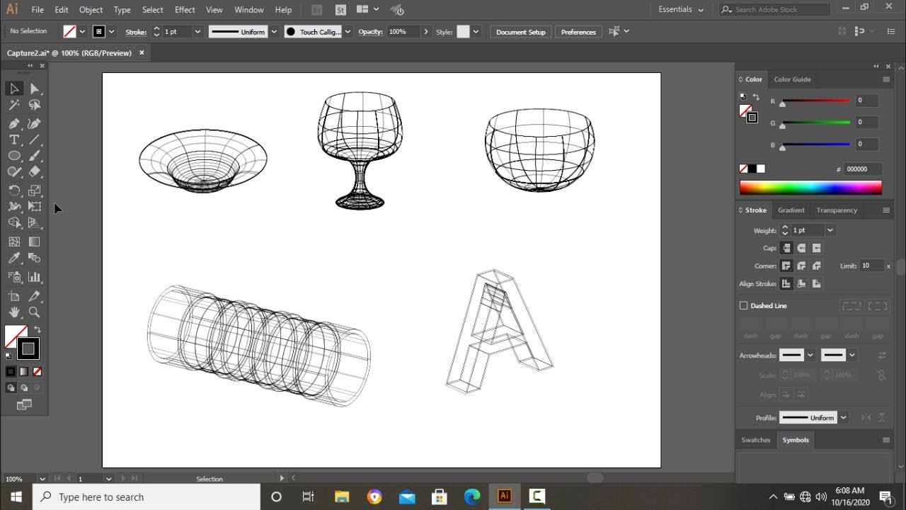 Make Wire frame designs in Adobe illustrator