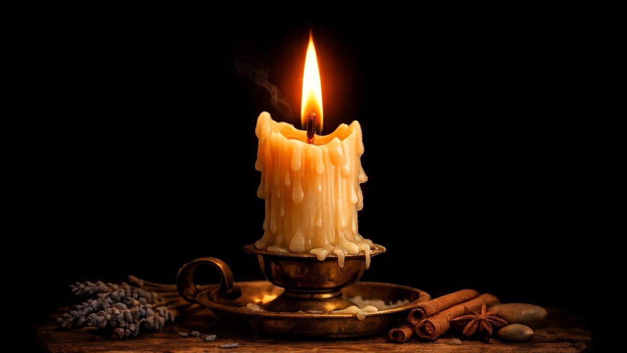 Let The Calmness Heal You | Soothing Ambient Music | Candle Flames Burning Slowly (Ad￼-Free)