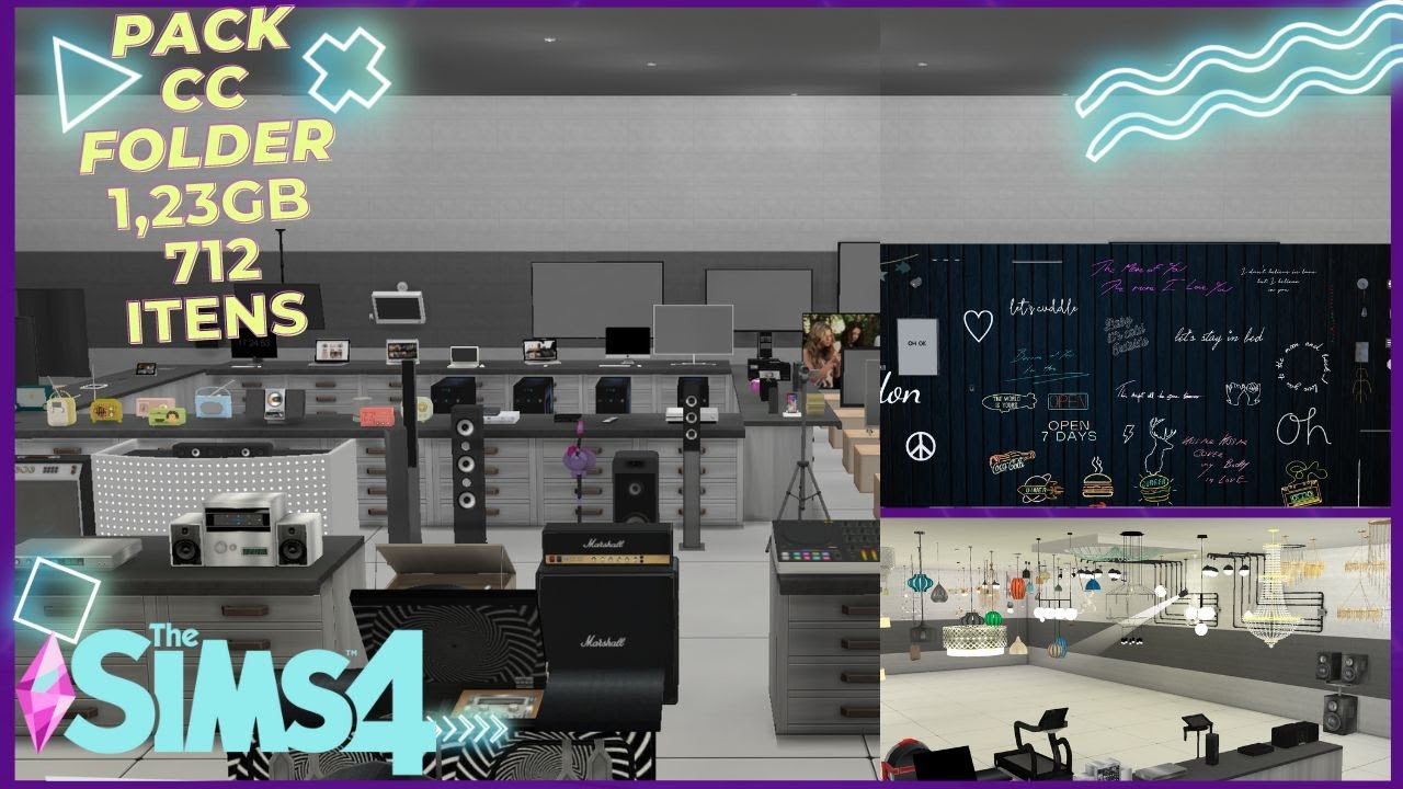 SUPER PACK ELETRÓNICO E ILUMINAÇÃO THE SIMS 4 | DOWNLOAD CC #thesims4 #thesims4cc